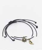 Asos Design Skinny 2mm Cord Anklet Pack With Sun And Moon Charms In Burnished Gold Tone