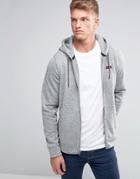 Abercrombie & Fitch Zipthru Hoodie Logo Applique In Gray - Gray