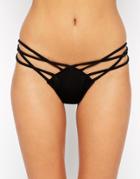 Asos Mix And Match Strappy Brazilian Bikini Bottom - Black