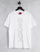 Hugo Darlon213 Vertical Cut Off Logo T-shirt In White