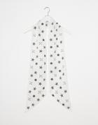 Asos Dress Scarf In Cream With Black Star Print - White