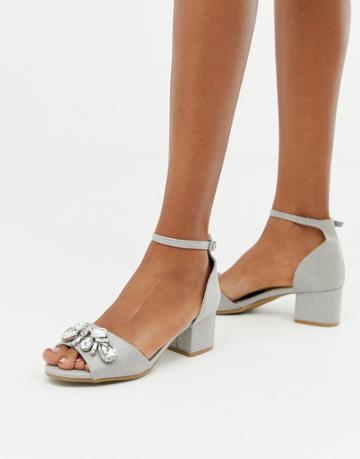 Xti Embellished Heeled Sandals - Silver