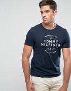 Tommy Hilfiger Tom T-shirt Logo Print Regular Fit In Navy - Navy