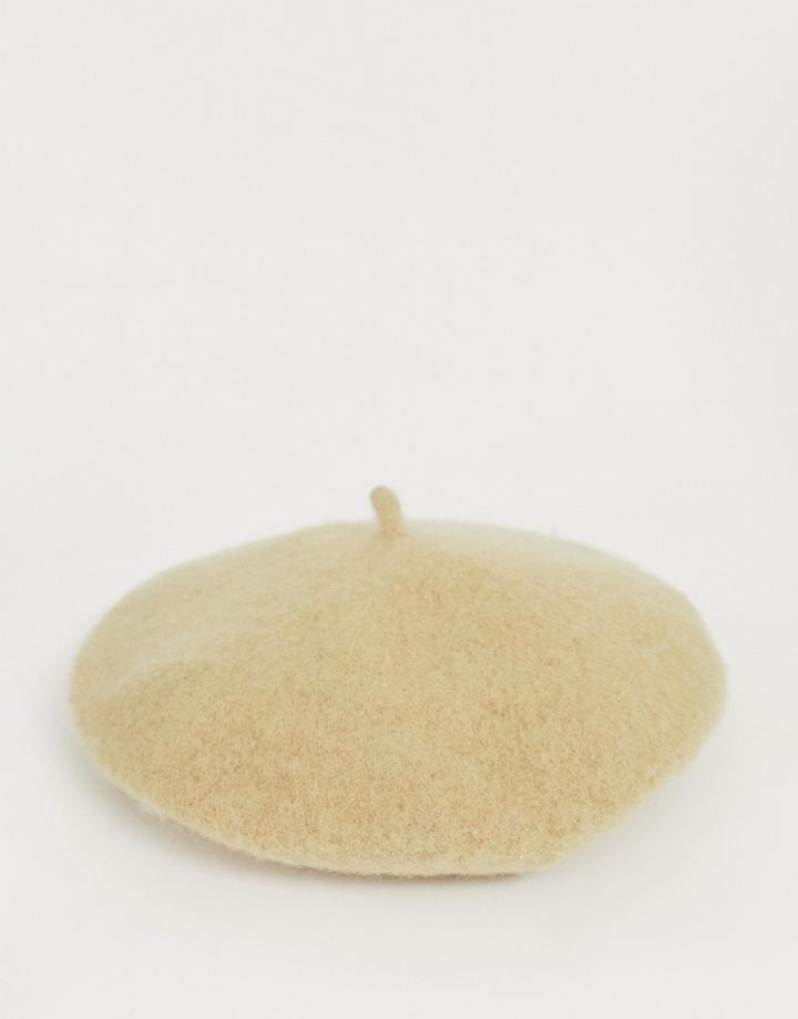 Weekday Wool Beret In Beige - Beige