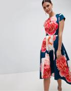Closet London Bold Print Midi Dress-multi