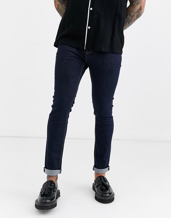 Asos Design Super Skinny Jeans In Raw Blue