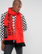 Sixth June Oversized Statement Scarf In Red - Red
