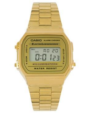 Casio A168wg-9ef Gold Plated Digital Watch - Gold