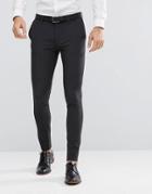 Asos Design Super Skinny Fit Suit Pants In Charcoal - Gray