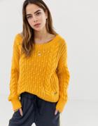 Abercrombie & Fitch Cable Knit Sweater-yellow