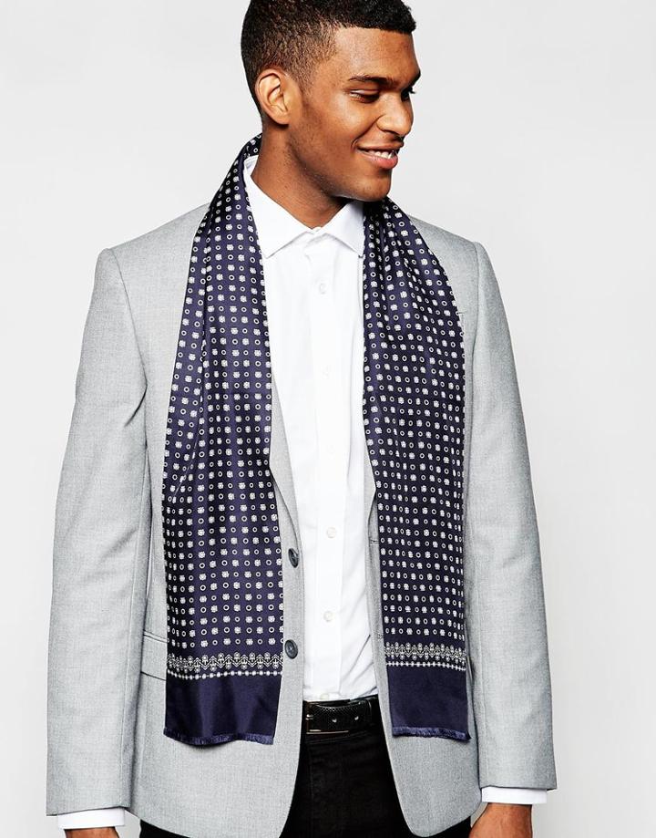 Ted Baker Reversible Silk Scarf - Blue