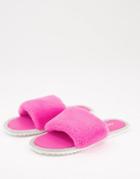 Public Desire Starlight Fluffy Slippers In Pink