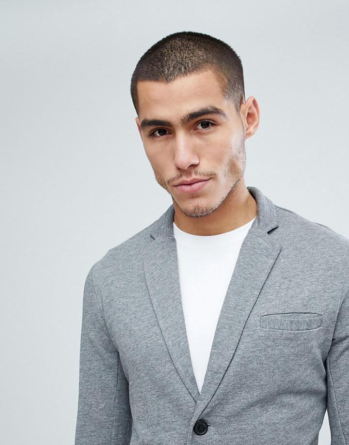 Only & Sons Slim Jersey Blazer - Gray
