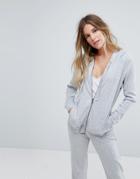 Ugg Gray Double Knit Fleece Zip Hoodie Co-ord - Gray