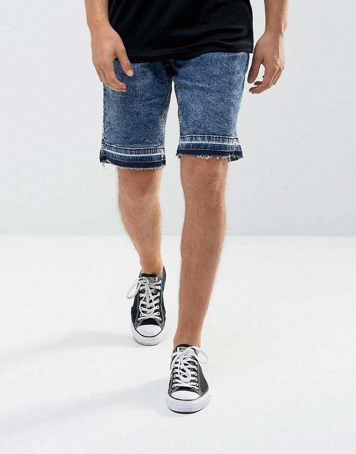 Hoxton Denim Denim Shorts In Washed Blue - Blue