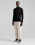 Bershka Ribbed Crew Neck Jumper In Black