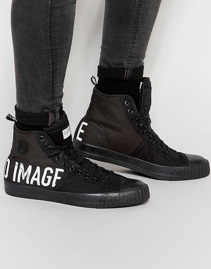 G-star Falton Mono Canvas Hi-top Sneakers - Black