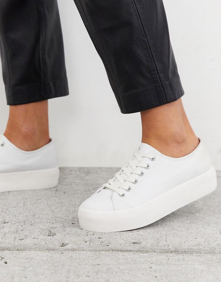 Vagabond Peggy Flatform Sneaker In White Canvas