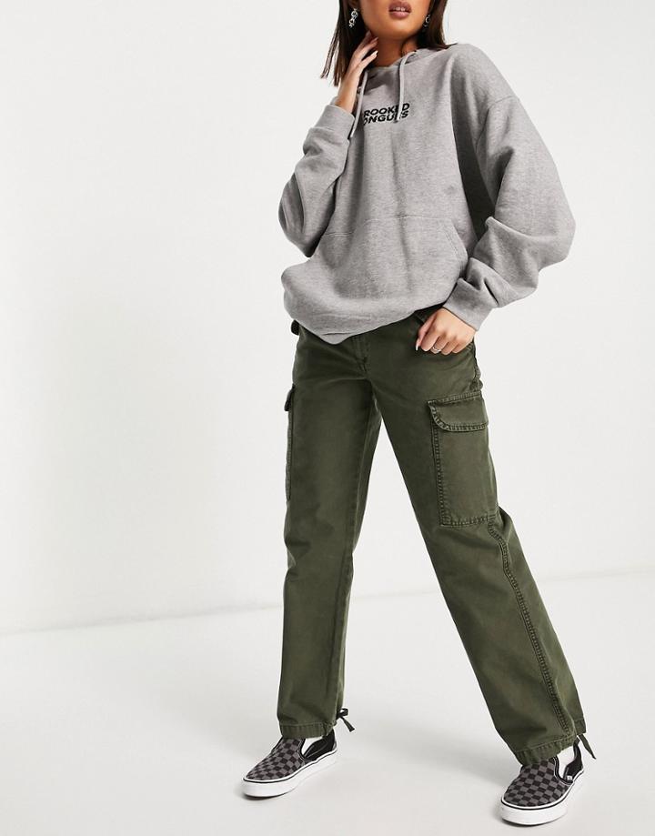 Asos Design Utility Combat Pant In Khaki-green