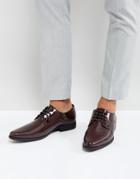 Asos Derby Shoes In Burgundy Patent With Panel Detail - Red