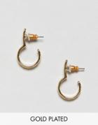 Pilgrim Gold Plated Loop Round Earrings - Gold
