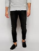 Asos Extreme Super Skinny Jeans In Washed Black - Gray