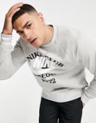Nike Collegiate Vintage Print Sweatshirt In Gray-grey