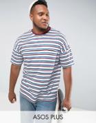 Asos Plus Oversized Stripe T-shirt - White