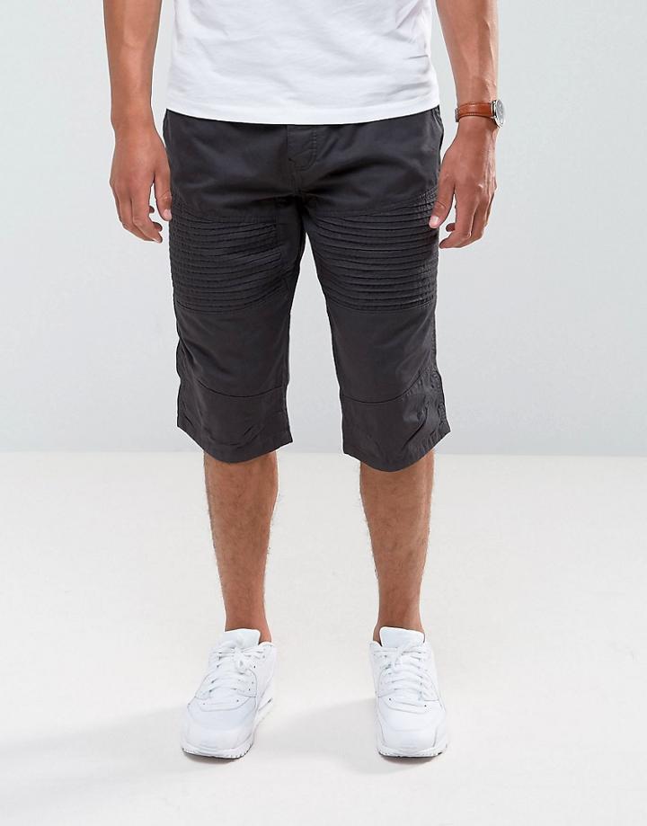 Brave Soul Biker Jeans In Washed Black - Black