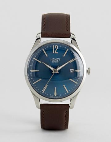 Henry London Knightsbridge Leather Watch In Brown - Brown