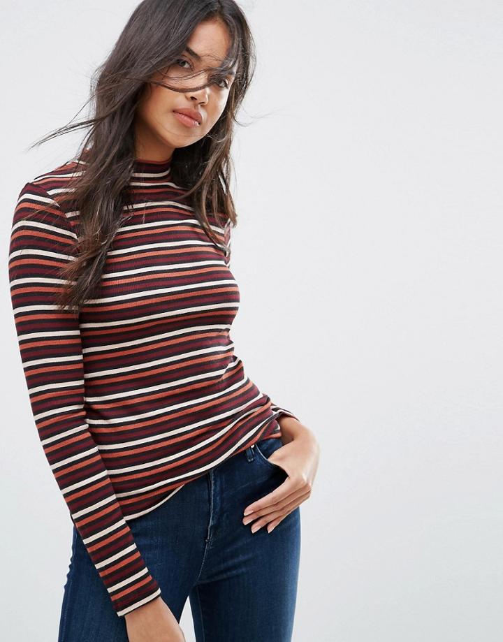 Lee High Neck Multi Stripe Top - Multi
