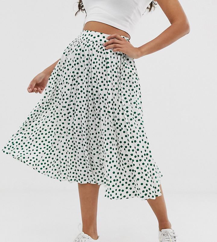 Y.a.s Petite Polka Dot Pleated Skirt-black