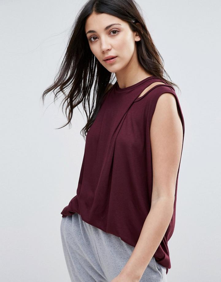Y.a.s Drape Front Tunic Top - Red