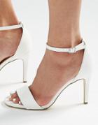 New Look Kitten Heel Barely There Sandals - White