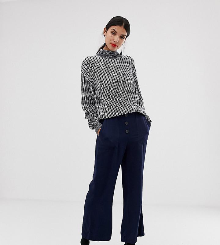 Vero Moda Tall Utility Kick Flare Pants In Navy
