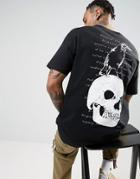 Asos Oversized T-shirt With Bird Skull Pint - Black