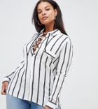 Alice & You Plus Stripe Shirt - White