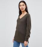 Brave Soul Tall Wafer Sweater - Green
