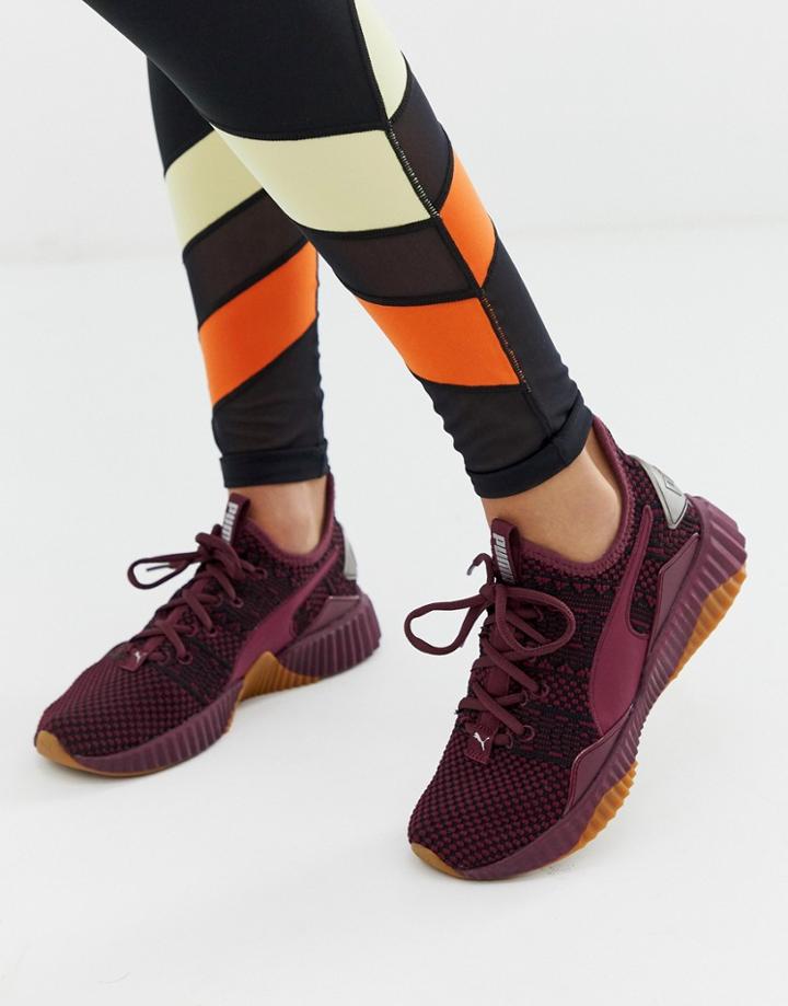 Puma Defy Sneakers In Burgundy - Red
