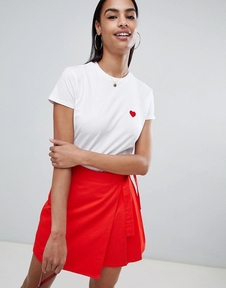 Prettylittlething Heart Print T-shirt - White