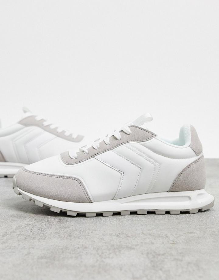 Asos Design Dani Lace Up Sneakers In White/gray