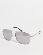 Aj Morgan Square Lens Sunglasses In Silver