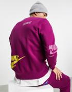 Nike Multi-futura Crew Neck Fleece Sweatshirt In Purple
