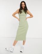 Pretty Lavish Billie Knit Midi Dress In Olive-green