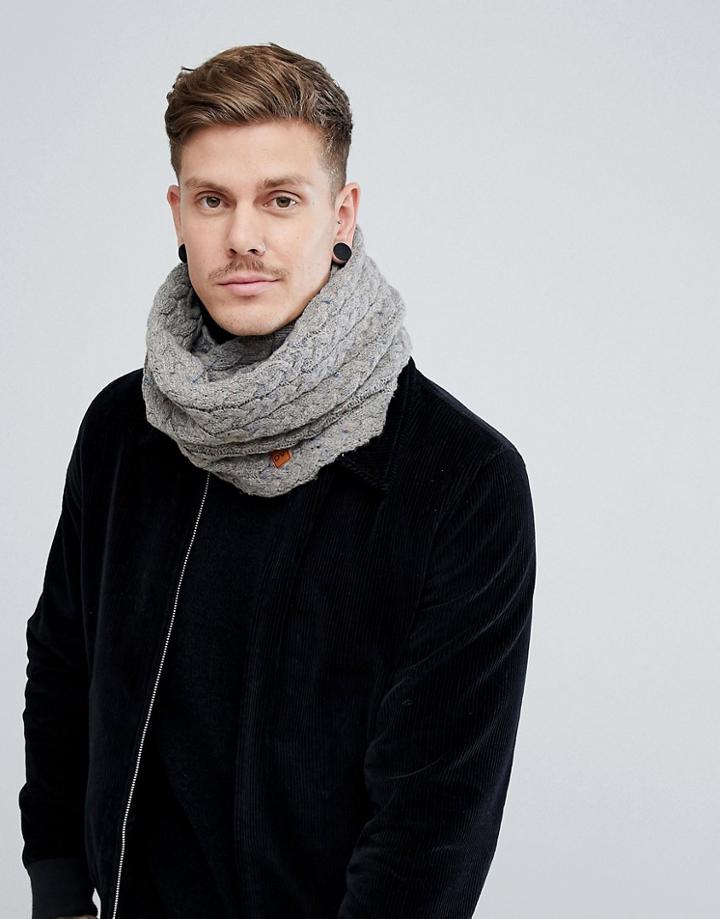 Dead Vintage Cable Infinity Scarf In Gray - Gray