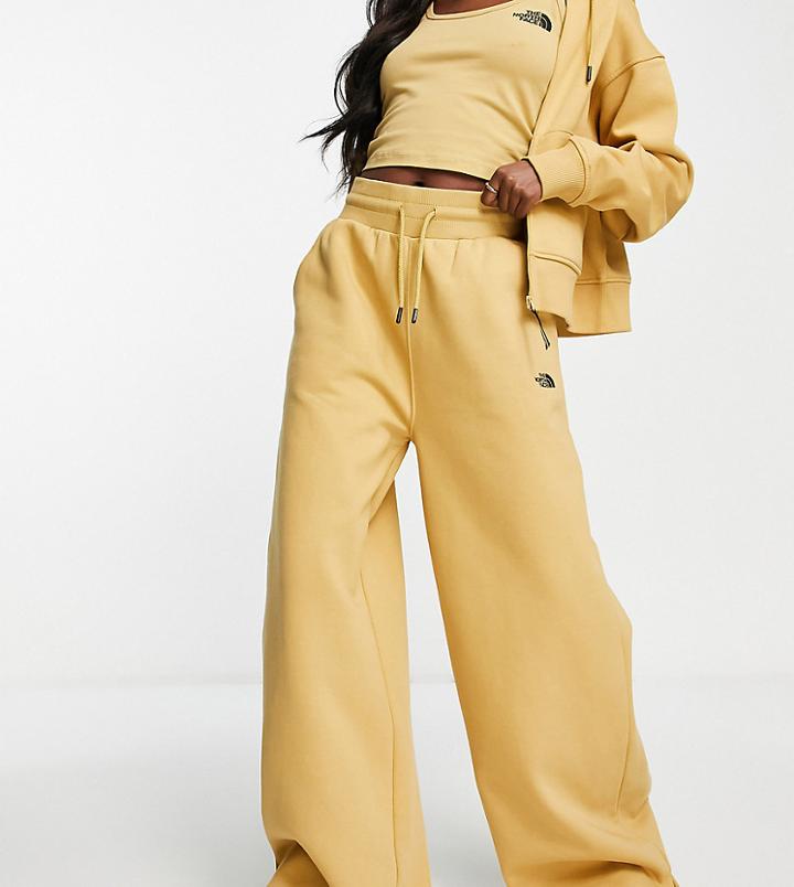 The North Face Straight Leg Sweatpants In Tan Exclusive At Asos-brown