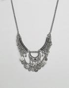 Pieces Mia Multi Row Coin Necklace - Silver