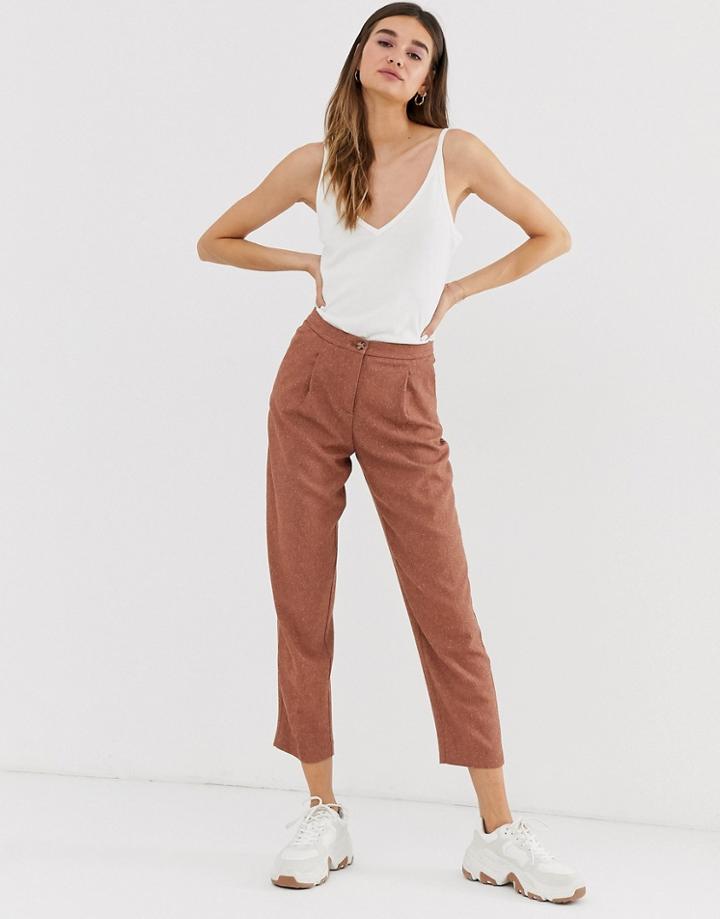 Monki Tailored Peg Pants In Rust-brown