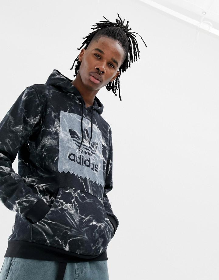 Adidas Skateboarding Marble Hoodie In Black Dh3922 - Black