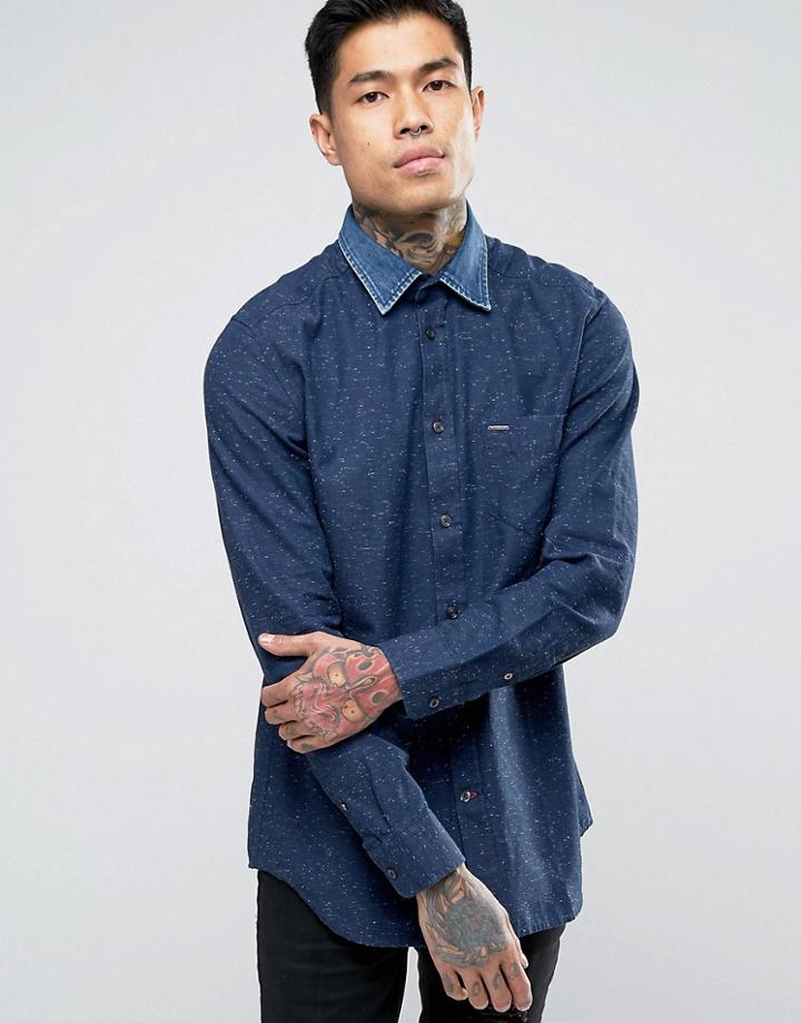 Diesel S-napp Denim Collar Shirt Neppy - Blue